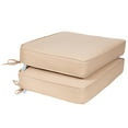 thumbnail image 1 of Island Retreat All-Weather Outdoor Solid Color Seat Cushion - Champagne - Set of 2, 1 of 7