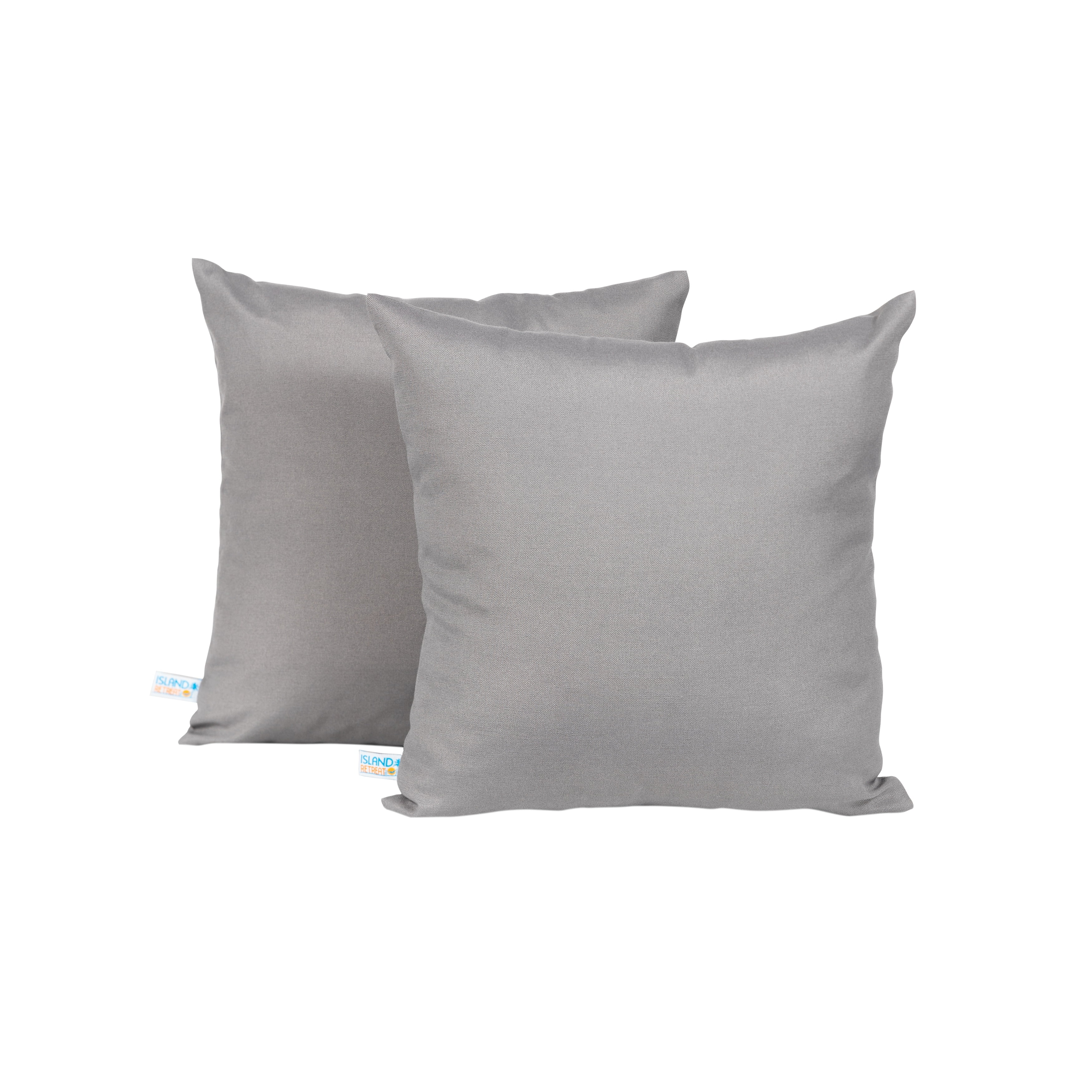 Island Retreat All-Weather Outdoor Throw Pillows (Set of 2) Slate Grey ...