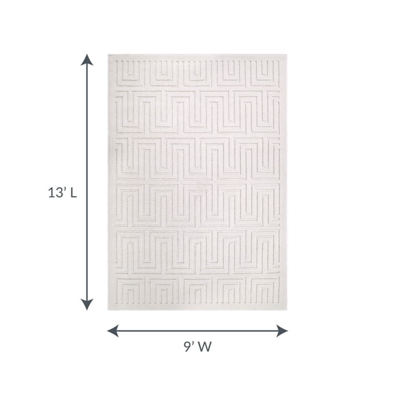 Blue Wave Island Retreat Dovetail Indoor/Outdoor Area Rug 9 ft. x 13 ft.