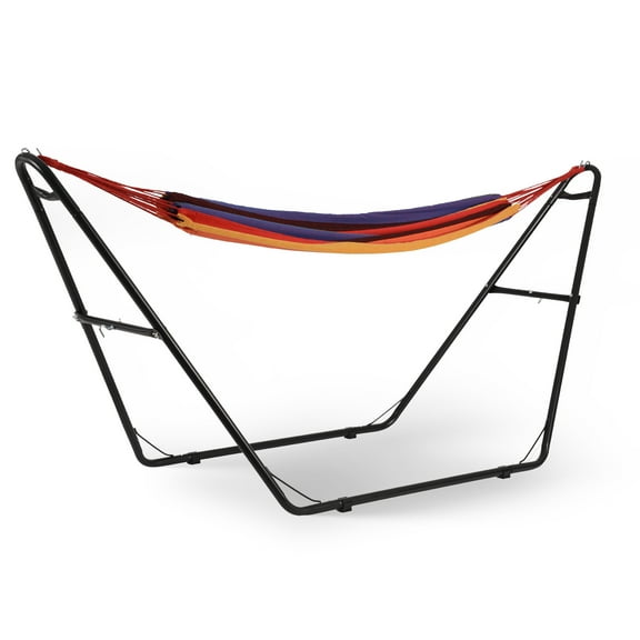 Island Retreat Outdoor Leisure Tropical Hammock and Frame - Stripe
