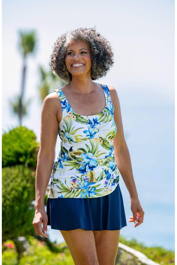 Island Serenity Adjustable Tank Swim Dress One Piece