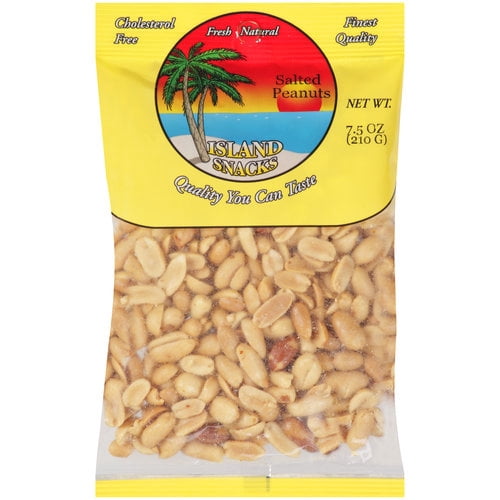 Island Snacks Cholesterol-Free Salted Peanuts, 7.5 Oz.