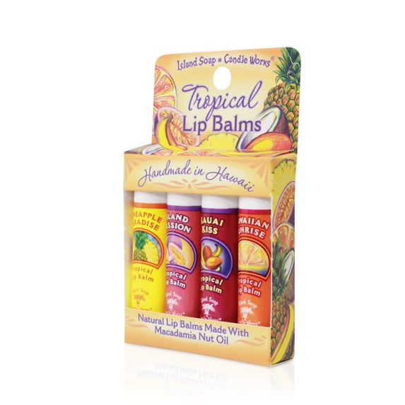 Island Soap & Candle All Natural Lip Balm Sampler Pack-4pc