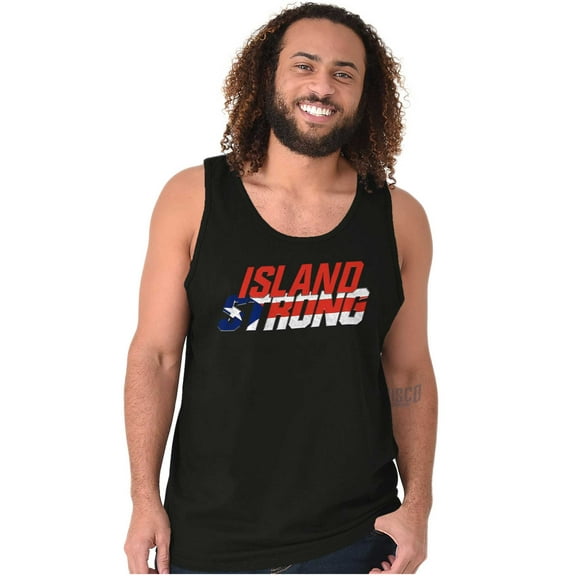 Island Strong Puerto Rican Flag Plus Size Graphic Tank Top Brisco Brands 2X