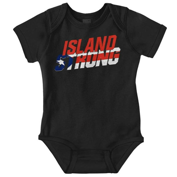 Island Strong Puerto Rican Flag Romper Boys or Girls Infant Baby Brisco Brands NB