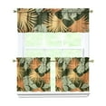 thumbnail image 1 of Island Style Kitchen Curtains 3 Piece Set, 27.5x24 Inch Polyester Drapes with Tropical Palm Tree and Colorful Flowers, 1 of 6