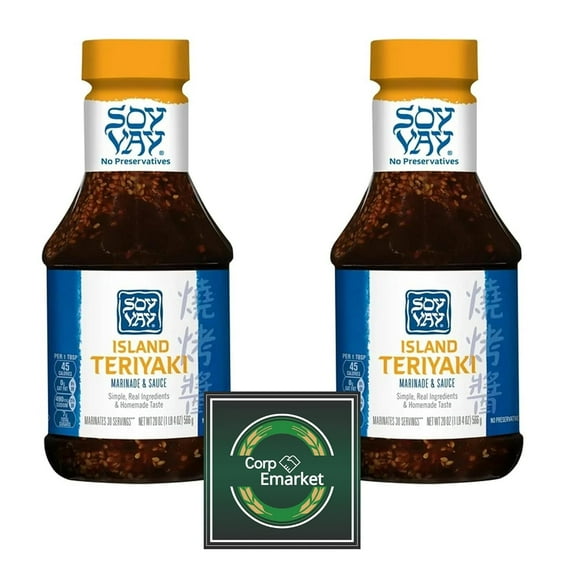 Island Teriyaki Marinade and Sauce Teriyaki Sauce (20 fl oz x 2 Packs)