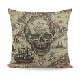 thumbnail image 1 of Island Throw Pillow Cushion Cover, Old Antique Details Retro Color Print, Decorative Square Accent Pillow Case,Cream, 1 of 5