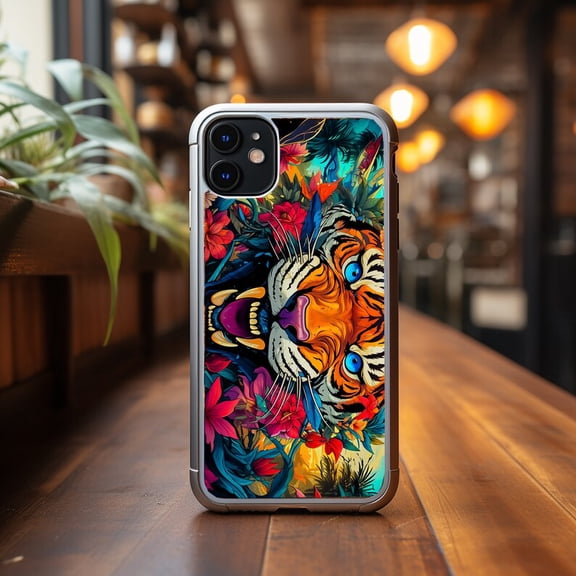 Island Tiger Phone Case Cover | Durable & Colorful Jungle Vibes | Neon Tiger-Inspired Design