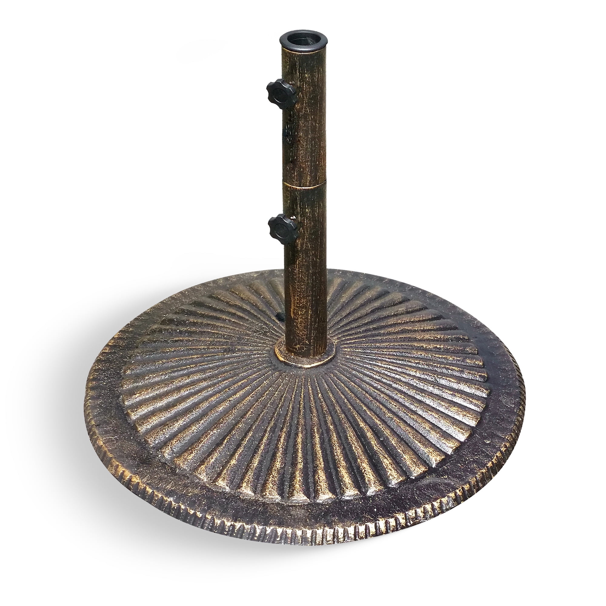 Bronze 50-lb Cast Iron Umbrella Base with Adjustable Stem