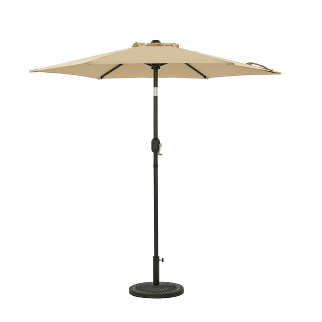Island Umbrella Bistro 7.5' Beige Solid Print Hexagon Market Patio Umbrella