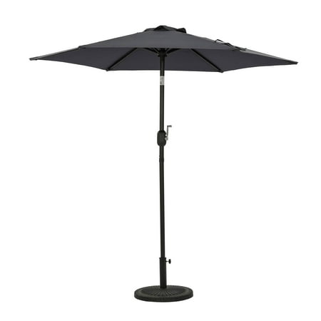 Island Umbrella Bistro 7.5-ft Hexagon Market Umbrella - Slate Grey - Polyester Canopy
