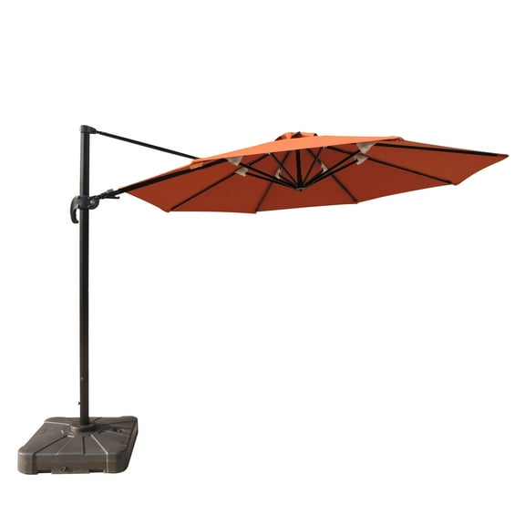 Island Umbrella Freeport 11-ft Octagonal Cantilever Patio Umbrella in Terra Cotta Sunbrella Fabric
