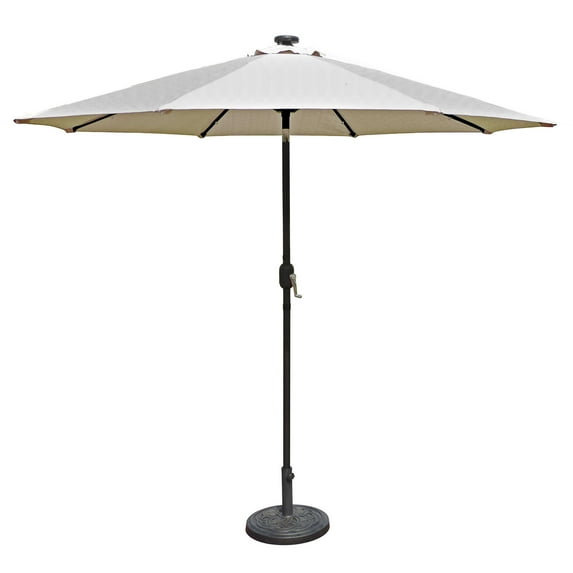 Island Umbrella Mirage Fiesta 9-ft Octagonal Market Umbrella with Solar LED Lights