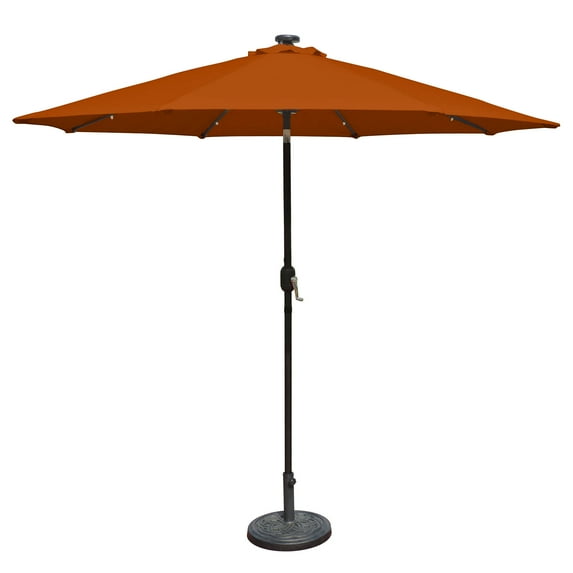 Island Umbrella Mirage Fiesta 9-ft Octagonal Market Umbrella with Solar LED Lights