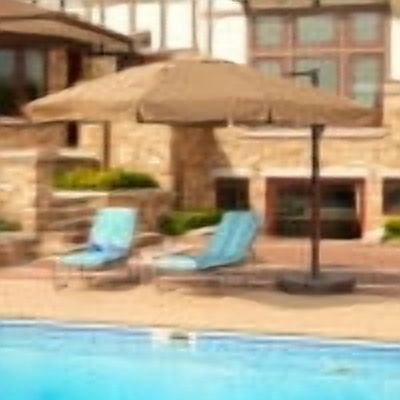 Island Umbrella Santorini 10-ft Square Cantilever Umbrella with Valance in Stone Sunbrella® Fabric