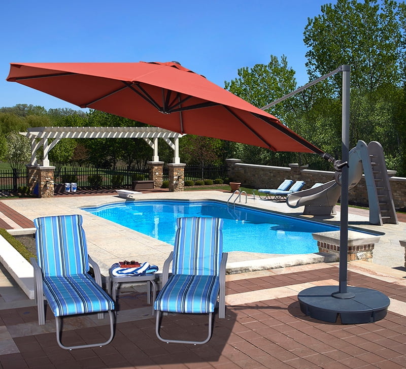 Victoria 13ft Octagonal Cantilever Umbrella with Valance - Beige