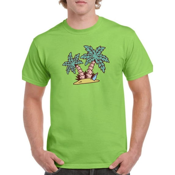Island W Palm Trees T-Shirt Men -Smartprints Designs, Male 4X-Large