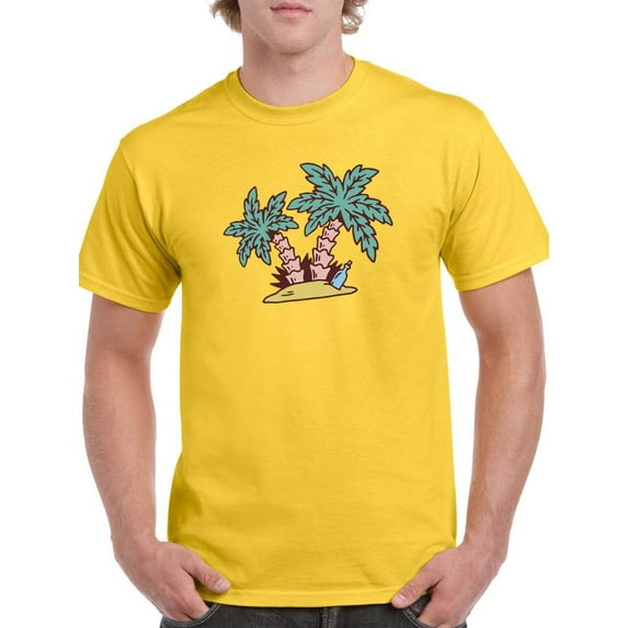 Island W Palm Trees T-Shirt Men -Smartprints Designs, Male 4X-Large