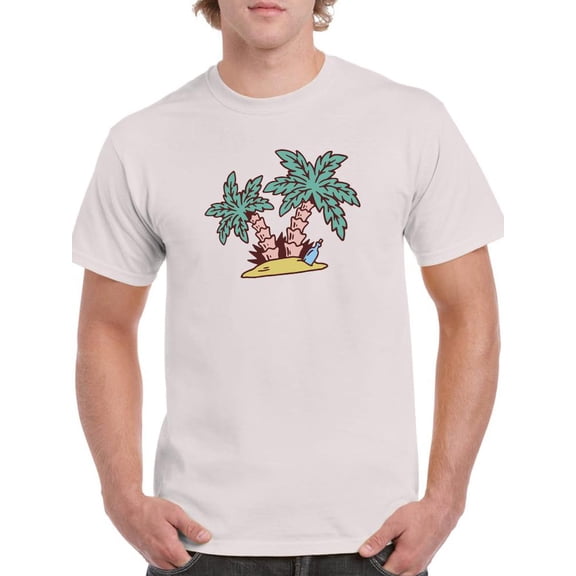 Island W Palm Trees T-Shirt Men -Smartprints Designs, Male Small