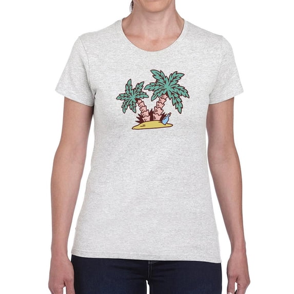 Island W Palm Trees T-Shirt Women -Smartprints Designs, Female Small