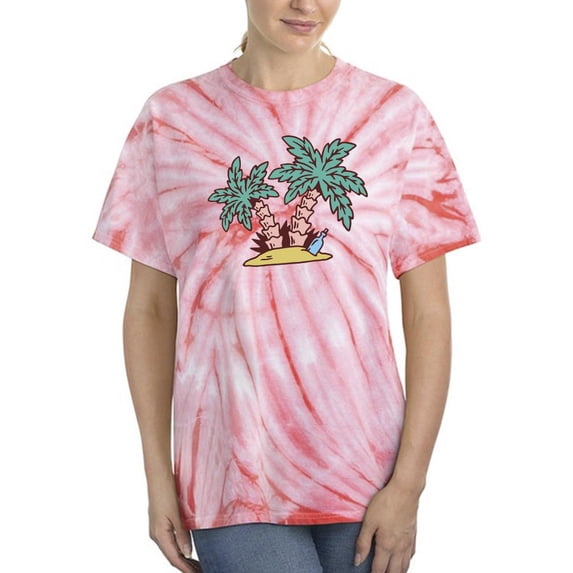 Island W Palm Trees Tie Dye Cyclone Women -Smartprints Designs, Female XX-Large