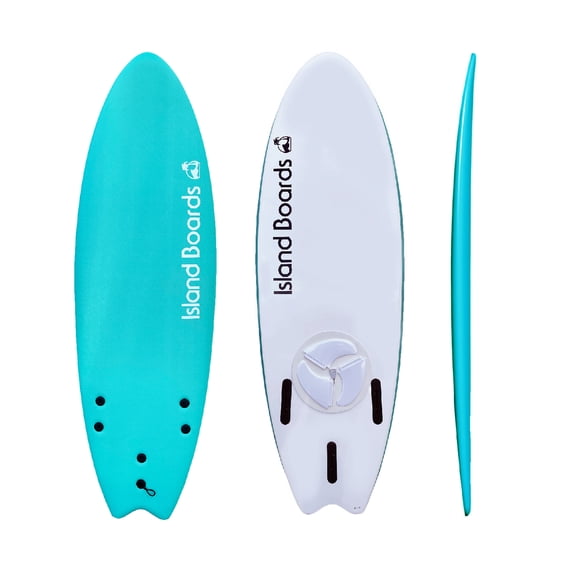 Island Water Sports Swallow Tail Softtop Surfboard Turquoise 5ft6in