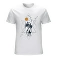 thumbnail image 1 of Island With Palms In Surfboard Shape Men’s T-Shirt 100% Cotton Casual Short Sleeve Tops Gift Tee White 4XL, 1 of 5