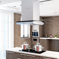 Island extractor hood 90 cm stainless steel 756 m³/h LED