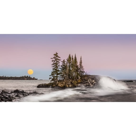 Island in Lake Superior at sunrise; Grand Marais Minnesota United States of America by Susan Dykstra / Design Pics