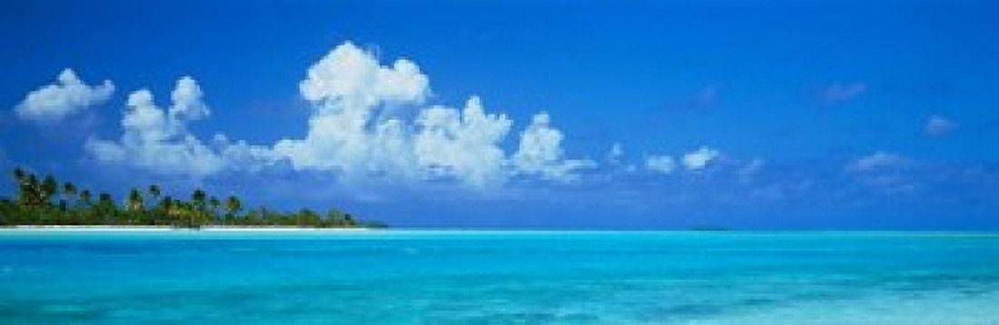 Island in the Ocean Polynesia Canvas Art - Panoramic Images (37 x 12)