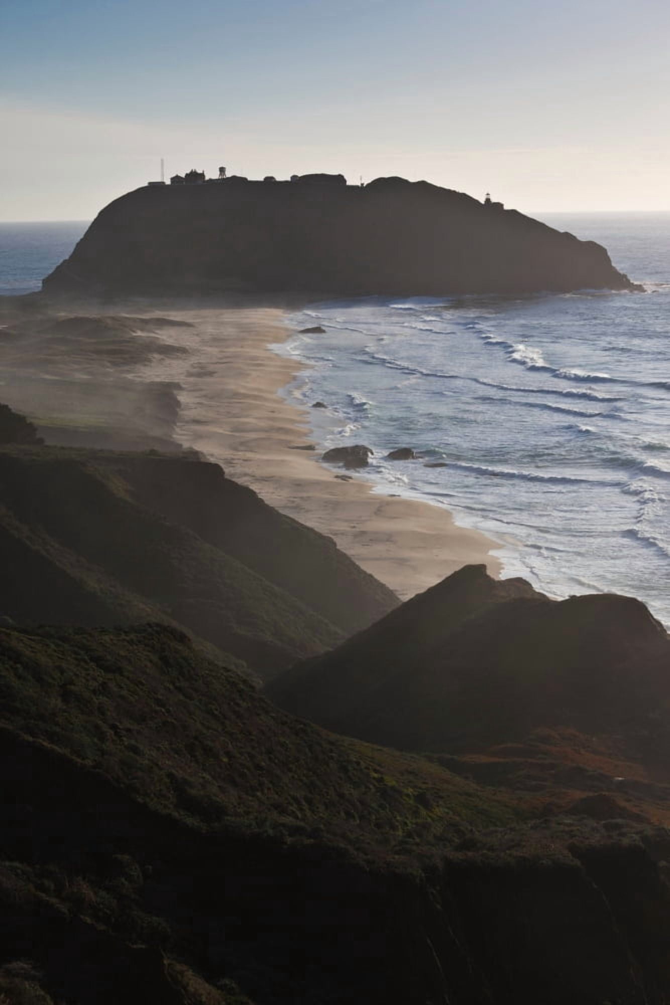 Island in the Pacific ocean Point Sur Lightstation State Historic Park Big Sur California USA Canvas Art - Panoramic Images (36 x 12)