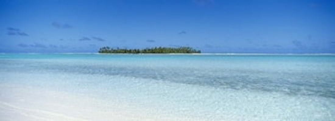 Island in the ocean Maina Aitutaki Cook Islands Canvas Art - Panoramic Images (18 x 7)