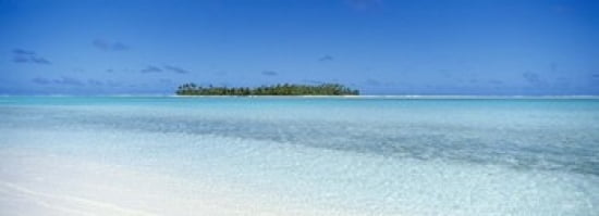 Island in the ocean Maina Aitutaki Cook Islands Canvas Art - Panoramic Images (36 x 13)