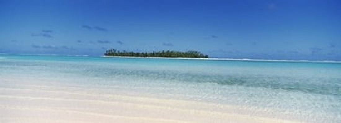 Island in the ocean Maina Cook Islands Canvas Art - Panoramic Images (18 x 7)