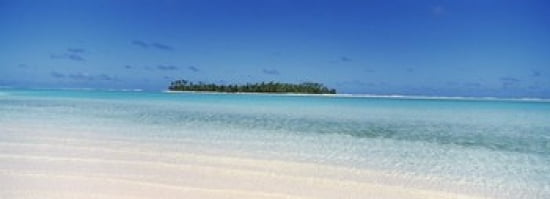 Island in the ocean Maina Cook Islands Canvas Art - Panoramic Images (36 x 13)