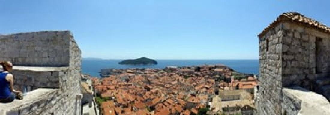 Island in the sea Adriatic Sea Lokrum Island Dubrovnik Croatia Canvas Art - Panoramic Images (18 x 7)