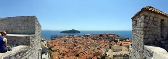 Island in the sea Adriatic Sea Lokrum Island Dubrovnik Croatia Canvas Art - Panoramic Images (36 x 13)