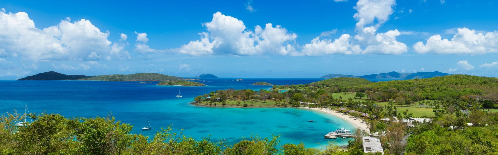 Island in the sea Caneel Bay St John US Virgin Islands Canvas Art - Panoramic Images (27 x 9)