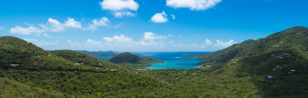 Island in the sea Coral Bay St John US Virgin Islands Canvas Art - Panoramic Images (27 x 9)