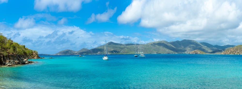 Island in the sea Coral Bay St John US Virgin Islands Canvas Art - Panoramic Images (36 x 12)