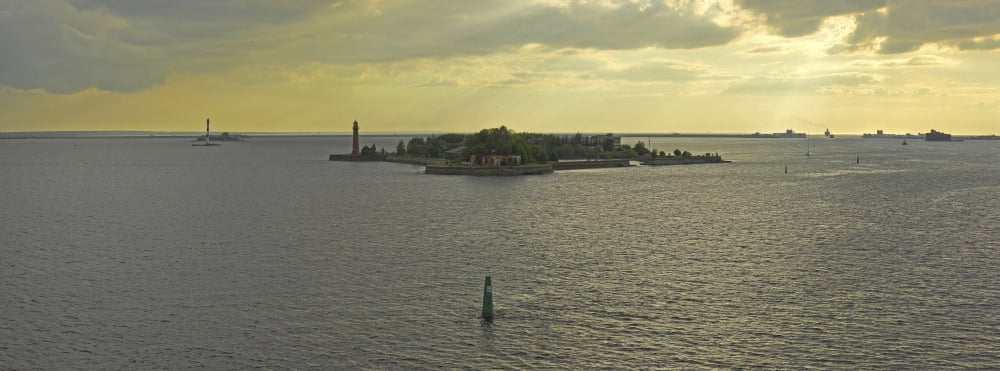 Island in the sea Neva Bay Saint Petersburg Russia Canvas Art - Panoramic Images (27 x 9)