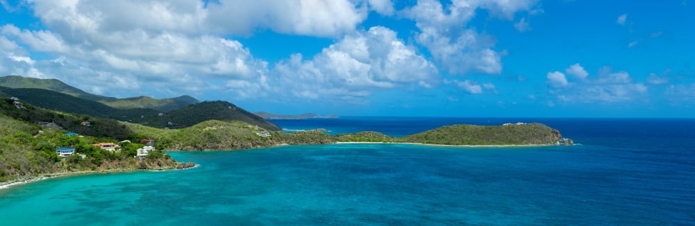 Island in the sea St John Us Virgin Islands Canvas Art - Panoramic Images (36 x 12)