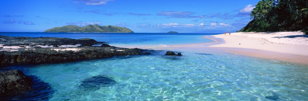 Island in the sea Veidomoni Beach Mamanuca Islands Fiji Canvas Art - Panoramic Images (27 x 9)