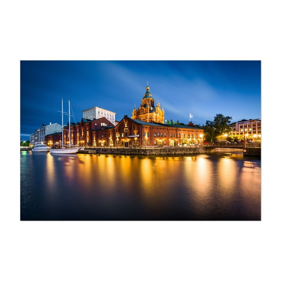 Island of Katajanokka and Uspenski Cathedral - Helsinki Finland Photography Unframed Wall Art Print 8 x 12 inches