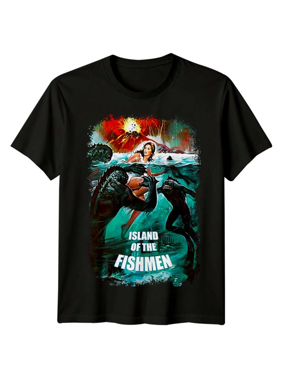 Island of the Fishmen (1979) Movie Poster Inspired T-Shirt Retro 80s Tee