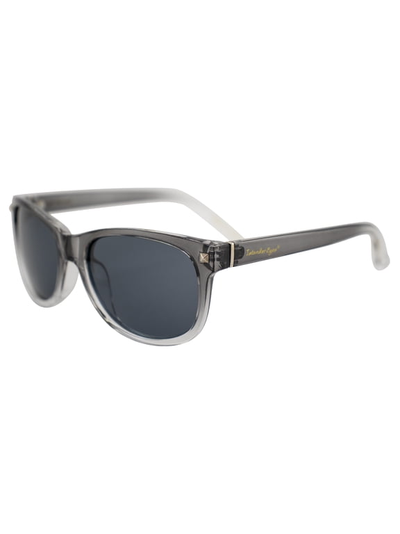 Barbados Polarized Sunglasses for Men or Women Gradient Grey Clear Frame w/ Smoke Lens