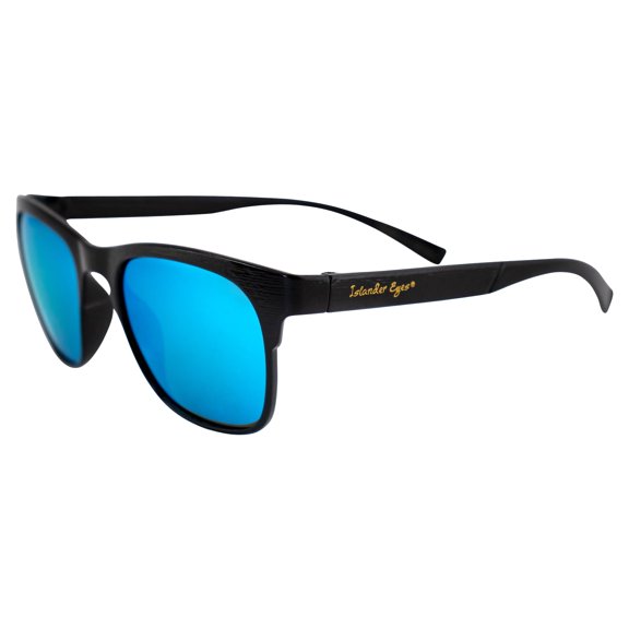 Islander Eyes Tahiti Polarized Sunglasses for Women Fashionable Black Frame w/ Blue Mirror Lens