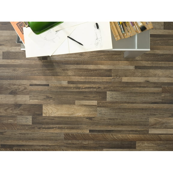 Islander Flooring Cabin Oak Waterproof Vinyl Flooring with HDPC Rigid Core 0.15 Thick x 5.91" Wide x 48” Length (19.69 sq. ft. / 10pcs. per carton)