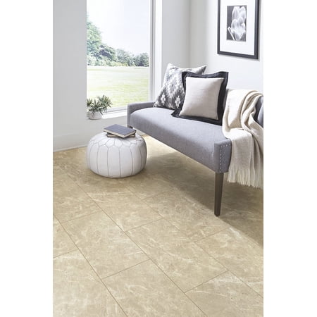 Islander Flooring Coffee Latte Painted Bevel Vinyl Tile Flooring with HDPC Rigid Core 0.24 in. Thick x 12 in. Width x 24 in. Length (18sq. ft. / 9pcs per box)